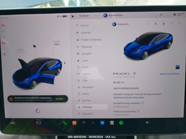 Tesla Model 3 Long Range/mid Range 2018 5YJ3E1EA5JF033410 Image 18