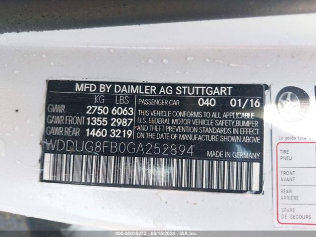 WDDUG8FB0GA252894 Mercedes-Benz S 550 4matic