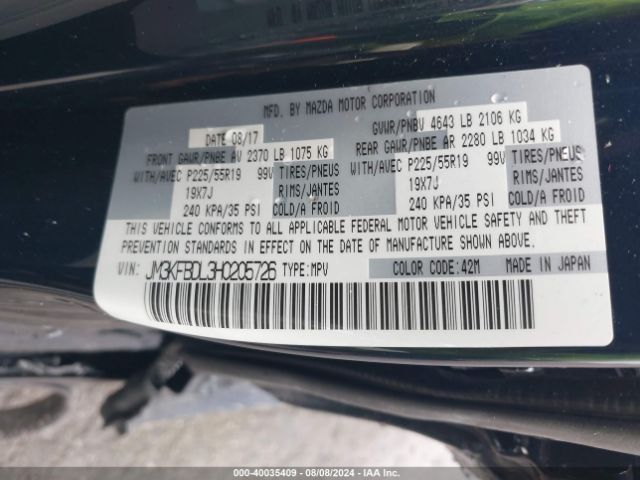 JM3KFBDL3H0205726 Mazda Cx-5 Grand Touring