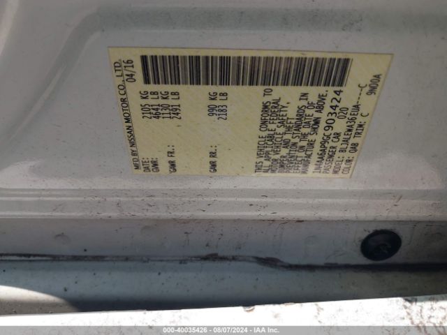 1N4AA6AP9GC903424 Nissan Maxima 3.5 Sl