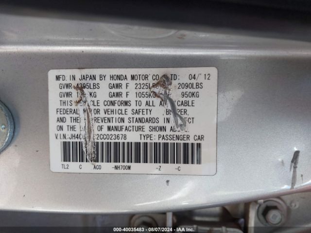 2012 ACURA TSX JH4CU2E82CC023678 Photo 8