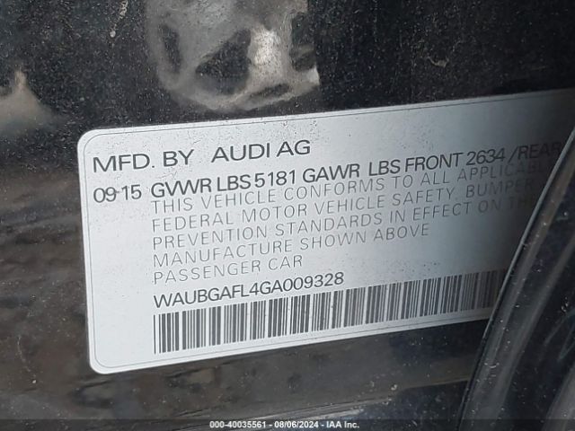 WAUBGAFL4GA009328 Audi S4 3.0t Premium Plus