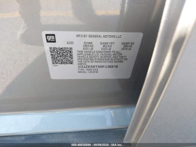 1G1ZE5ST5RF136978 Chevrolet Malibu Fwd 2lt