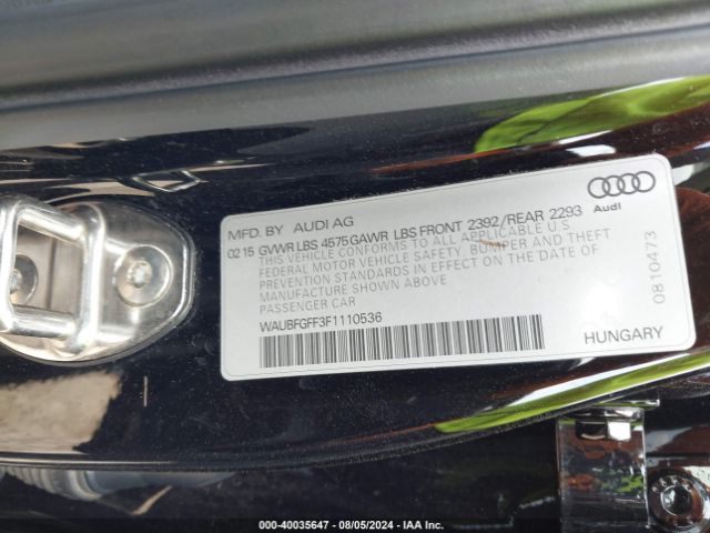 WAUBFGFF3F1110536 Audi A3 2.0t Premium