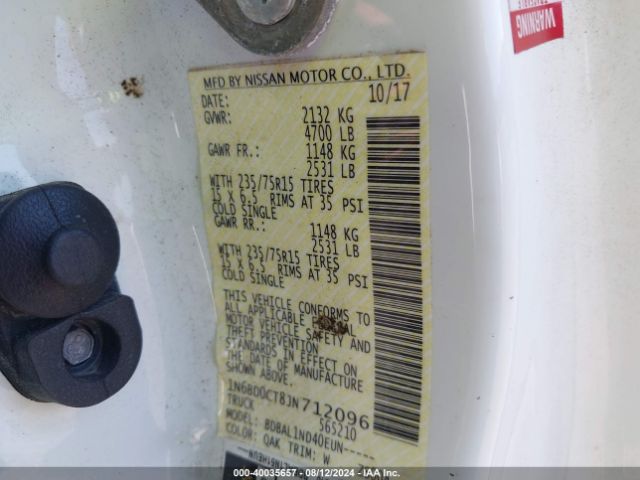 1N6BD0CT8JN712096 Nissan FRONTIER S