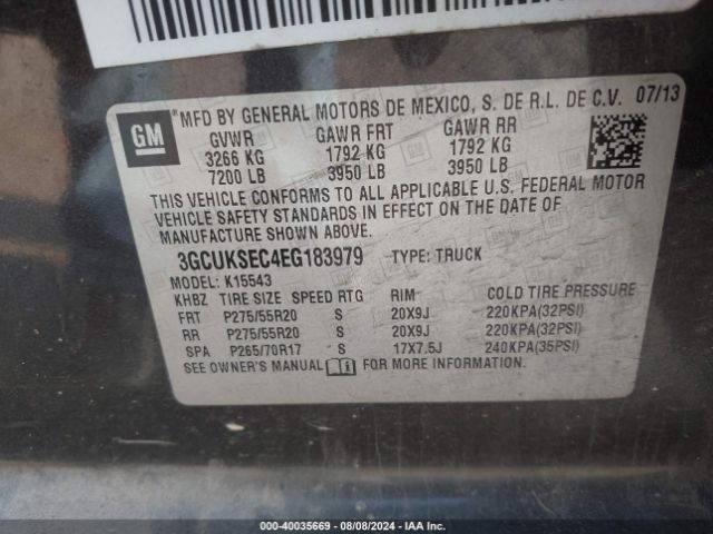 3GCUKSEC4EG183979 Chevrolet Silverado 1500 1lz
