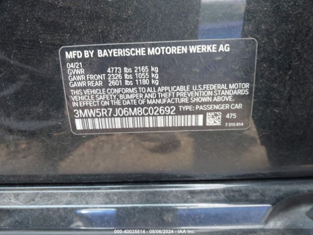 3MW5R7J06M8C02692 BMW 330i Xdrive
