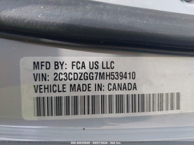 2C3CDZGG7MH539410 Dodge Challenger Sxt Awd