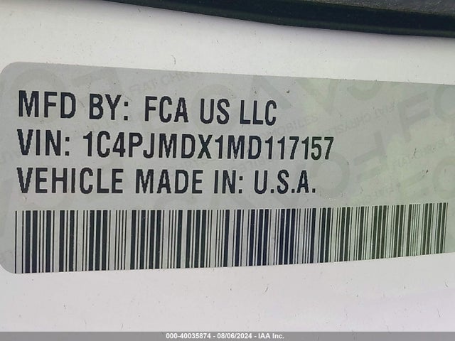 Jeep Cherokee Limited 4x4 2021 1C4PJMDX1MD117157 Image 9