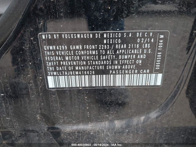 3VWLL7AJ8EM416626 Volkswagen Jetta 2.0l Tdi