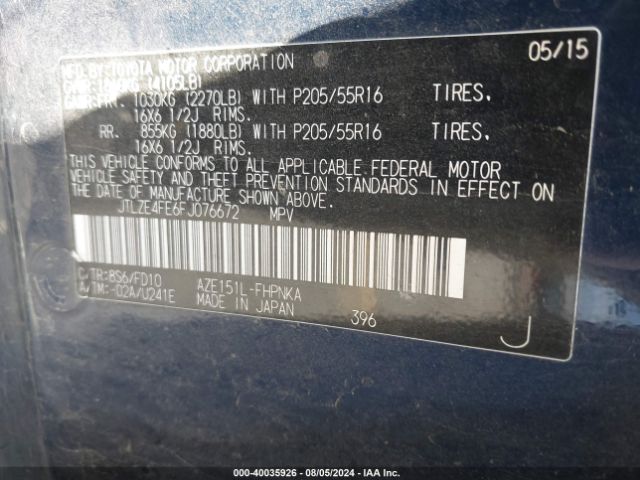 JTLZE4FE6FJ076672 Scion XB