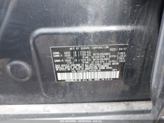 4S4BSACC1H3386108 Subaru Outback 2.5i Premium