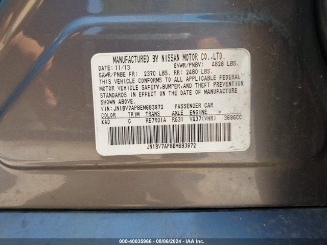 JN1BV7AP8EM683972 Infiniti Q50 Premium