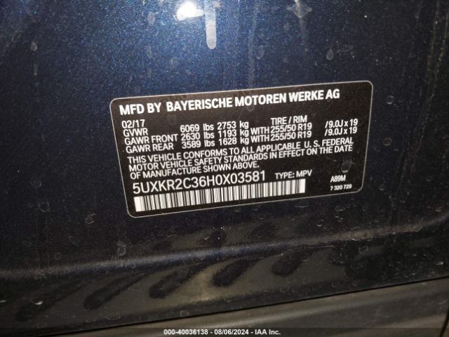 5UXKR2C36H0X03581 BMW X5 Sdrive35i