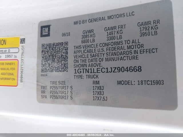 1GTN1LEC1JZ904668 GMC SIERRA 1500