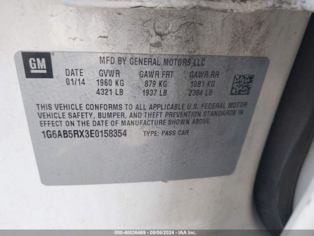1G6AB5RX3E0158354 Cadillac ATS LUXURY