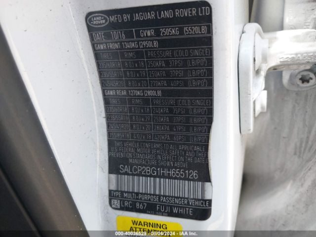 SALCP2BG1HH655126 Land Rover Discovery Sport Se