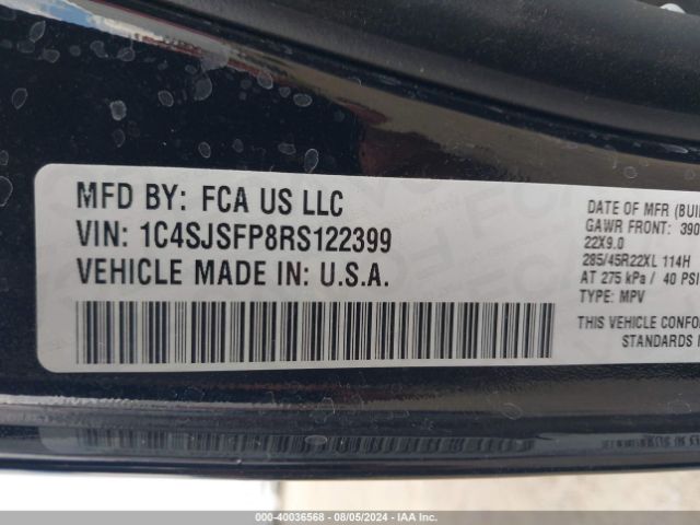 1C4SJSFP8RS122399 Jeep Grand Wagoneer L Series Ii 4x4