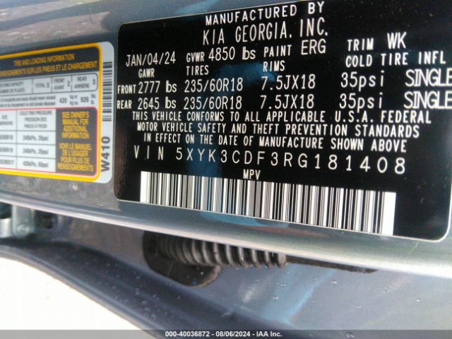 5XYK3CDF3RG181408 KIA Sportage Ex