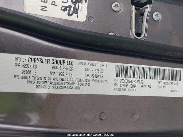 2C3CDXBG8FH737833 Dodge Charger Se