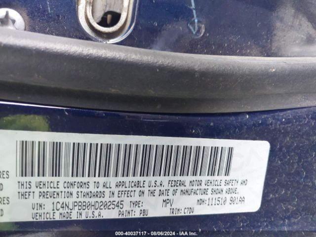 1C4NJPBB0HD202545 Jeep Patriot Sport Fwd