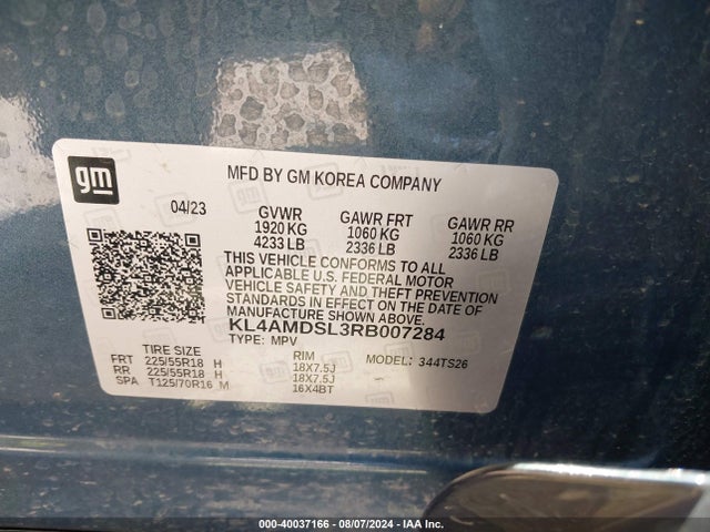 KL4AMDSL3RB007284 Buick Encore Gx Sport Touring Fwd