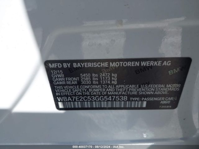 WBA7E2C53GG547538 BMW 740I