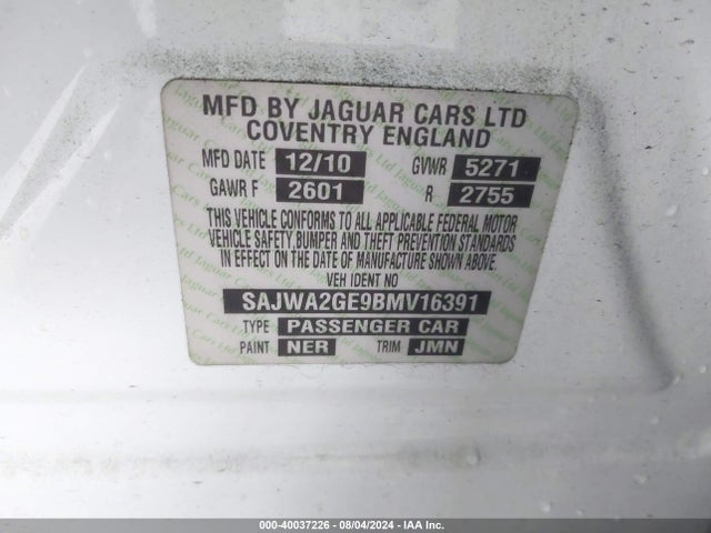 2011 JAGUAR XJ SAJWA2GE9BMV16391 Photo 8