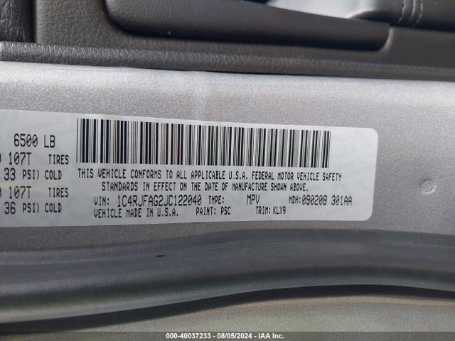 1C4RJFAG2JC122040 Jeep Grand Cherokee Altitude 4x4