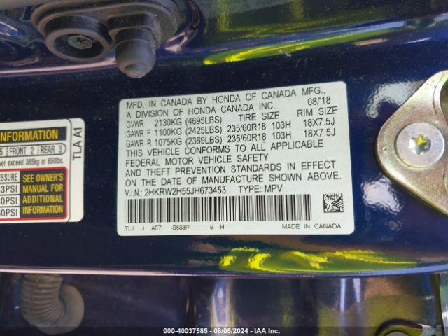 2HKRW2H55JH673453 Honda CR-V EX