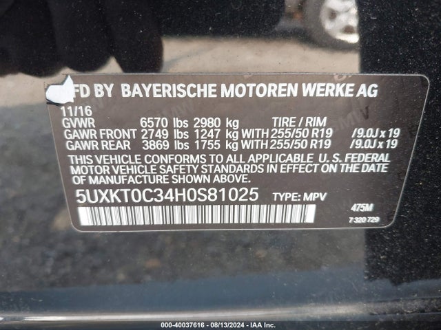 5UXKT0C34H0S81025 BMW X5 Edrive Xdrive40e Iperformance