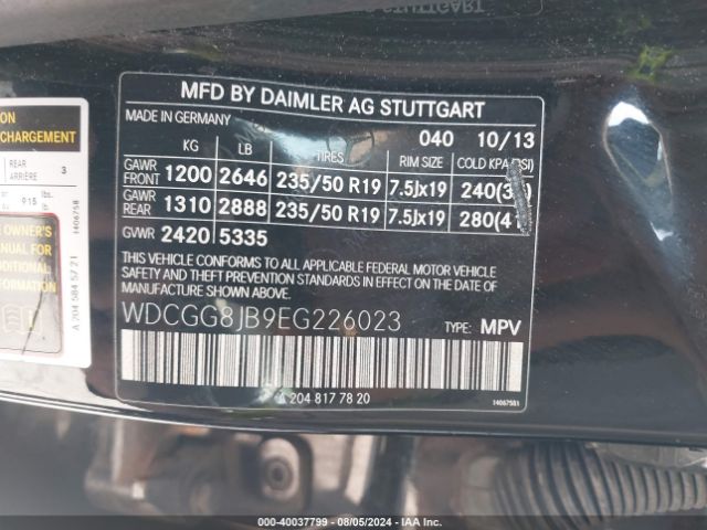 WDCGG8JB9EG226023 Mercedes-Benz Glk 350 4matic