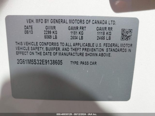 2G61M5S32E9138605 Cadillac XTS LUXURY