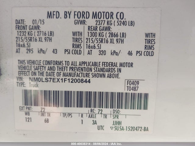 Ford Transit Connect Xl 2015 NM0LS7EX1F1200844 Image 9
