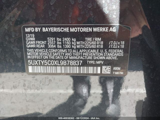 5UXTY5C0XL9B78837 BMW X3 Xdrive30i