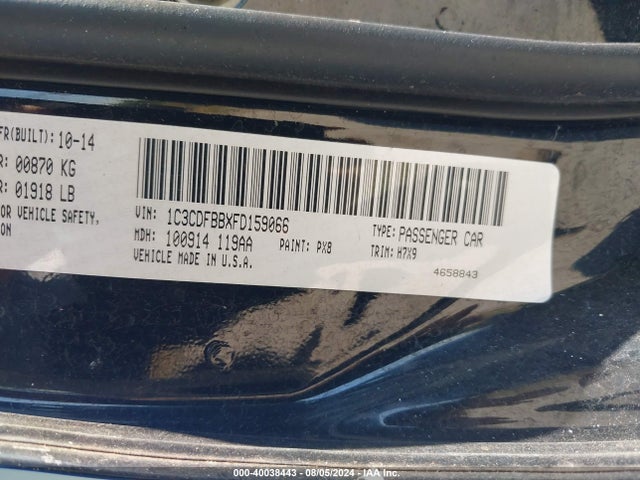 Dodge DART SXT 2015 1C3CDFBBXFD159066 Image 9