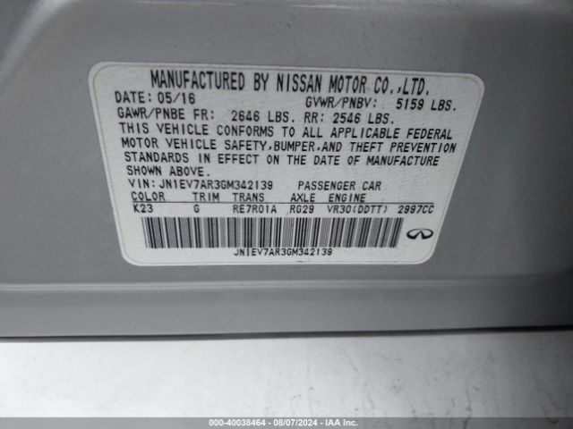 JN1EV7AR3GM342139 Infiniti Q50 3.0t Premium