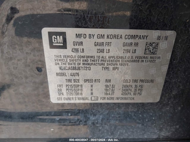 Buick Encore Preferred 2018 KL4CJASB8JB717213 Image 9