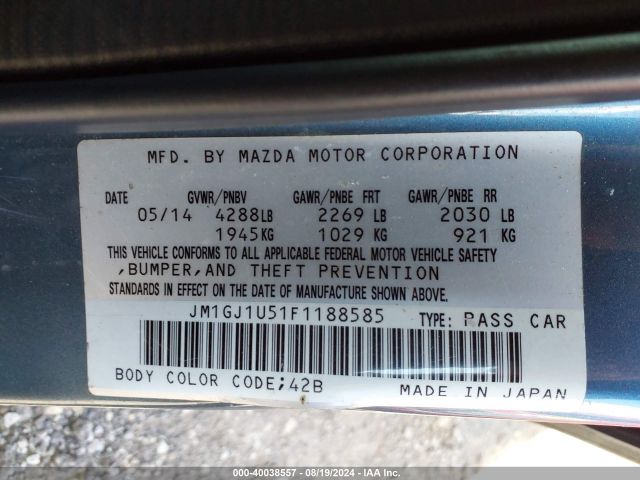 JM1GJ1U51F1188585 Mazda Mazda6 I Sport