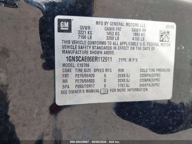 Chevrolet Tahoe Ls 2014 1GNSCAE06ER112911 Image 9
