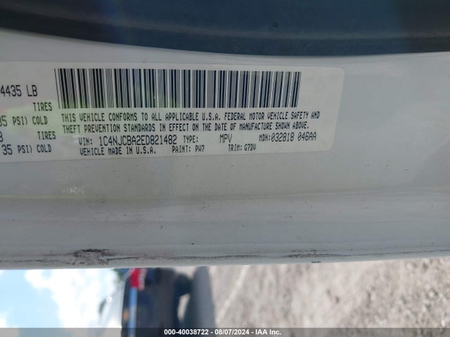 Jeep Compass Altitude 2014 1C4NJCBA2ED821482 Image 9