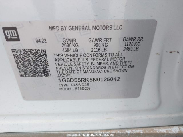 1G6D55RK5N0125042 Cadillac Ct4 Premium Luxury