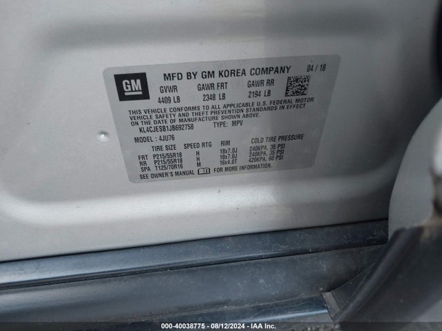 KL4CJESB1JB692758 Buick Encore Preferred