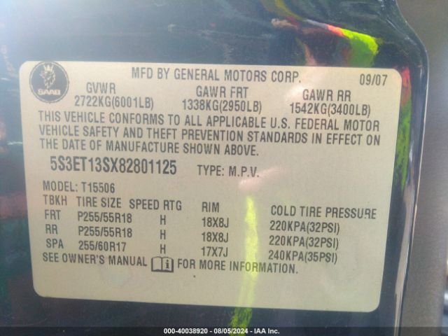 2008 SAAB 9-7X 5S3ET13SX82801125 Photo 8