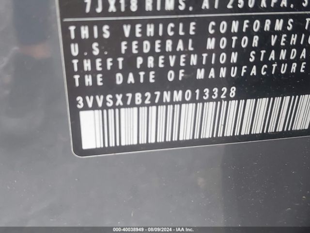 3VVSX7B27NM013328 Volkswagen Taos 1.5t Se