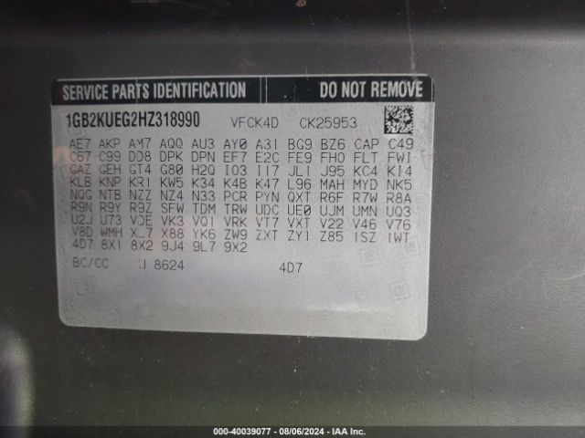 1GB2KUEG2HZ318990 Chevrolet Silverado 2500hd Wt