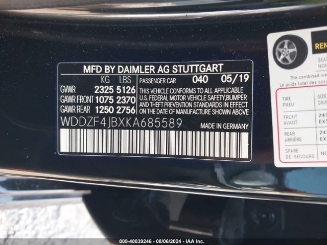 WDDZF4JBXKA685589 Mercedes-Benz E 300