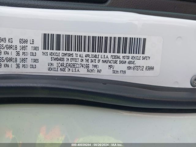 1C4RJEAG9EC174166 Jeep Grand Cherokee Laredo
