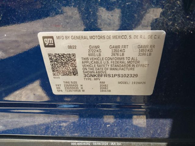 3GNKBFRS1PS102329 Chevrolet Blazer Fwd Premier
