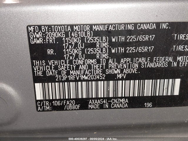 Toyota Rav4 Xle 2021 2T3P1RFV1MW203452 Image 9